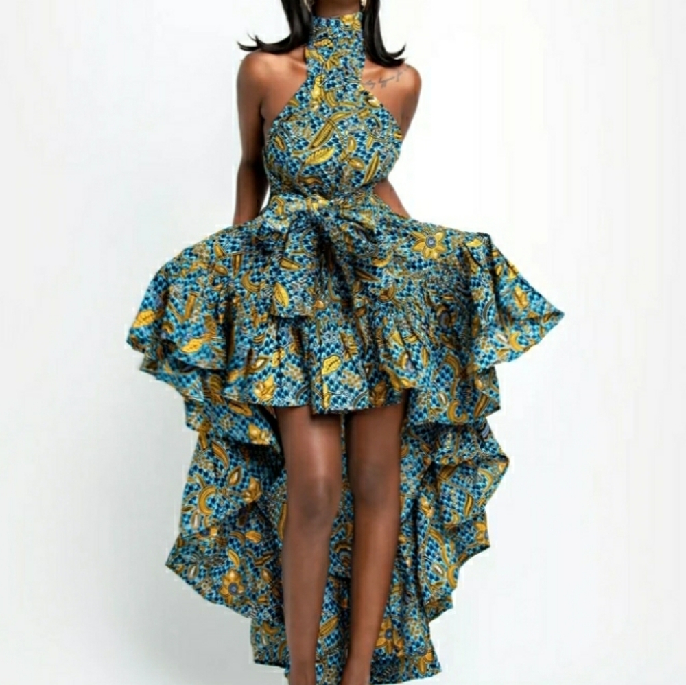 African print hi-lo infinity dress